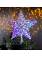 Светодиодная верхушка на ёлку «Звезда белая», 22 см, 15 LED, 220 В, свечение мульти - Фото 4