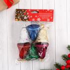 Ёлочные игрушки 6 шт. «Зимнее волшебство. Колокольчик в блёстках» пластик, 4.5×5.5 см, МИКС - Фото 2