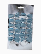 Ёлочные игрушки 12 шт. «Зимнее волшебство. Бант» пластик, 5.5×5 см, серебристо-голубой - Фото 9