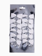 Ёлочные игрушки 12 шт. «Зимнее волшебство. Бант» пластик, 5.5×5 см, серебристо-белый - Фото 12