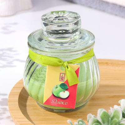 Ароматическая свеча в банке «Горшочек», 9×7.5 см, яблоко