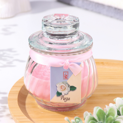 Ароматическая свеча в банке «Горшочек», 9×7.5 см, роза