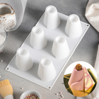 Форма для муссовых десертов и выпечки Доляна «Конус», 30×17,5 см, 6 ячеек, цвет белый - Фото 1