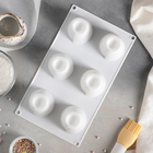 Форма для муссовых десертов и выпечки Доляна «Конус», 30×17,5 см, 6 ячеек, цвет белый - Фото 2