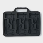 Форма для шоколада Доляна «Пистолет», силикон, 18.7×13.4 см, 6 ячеек (7.5×5.1 см), тёмно-серая - Фото 2