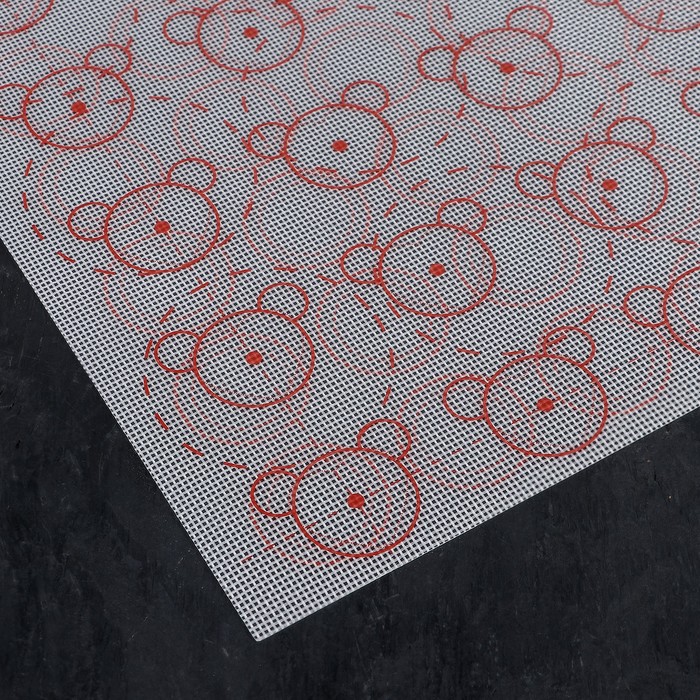 Силиконовый коврик для макаронс армированный «Макарон. Ушки», 42×29,5 см - фото 1906866301