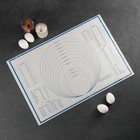 Коврик для выпечки и раскатки теста с разметкой, армированный, силикон, 59×38.5 см, белый - Фото 2