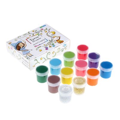 Гуашь 10 цветов + 2 цвета с блёстками по 20 мл, GASPAR, карамельная