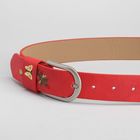 Ремень женский, пряжка матовый металл, ширина - 3,5 см, цвет красный - Фото 2