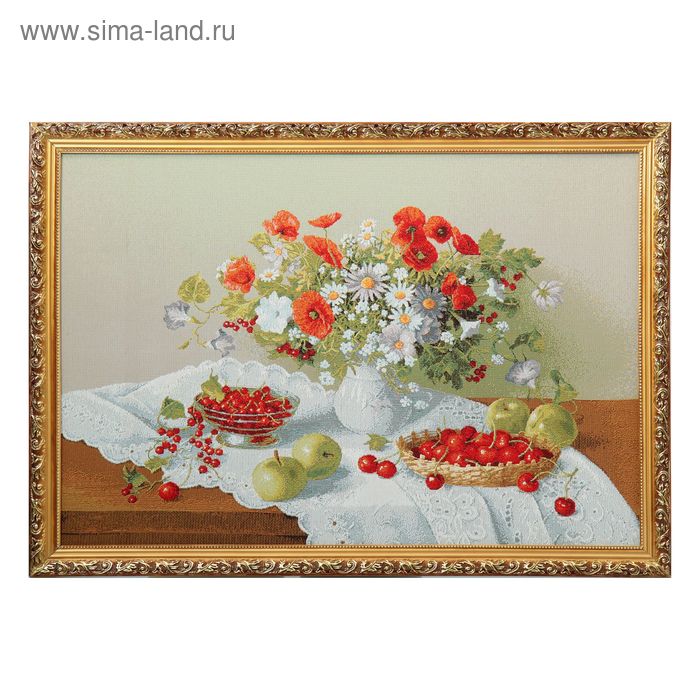 Гобеленовая картина "Цветы и ягоды" 82*58 см  №4 - Фото 1