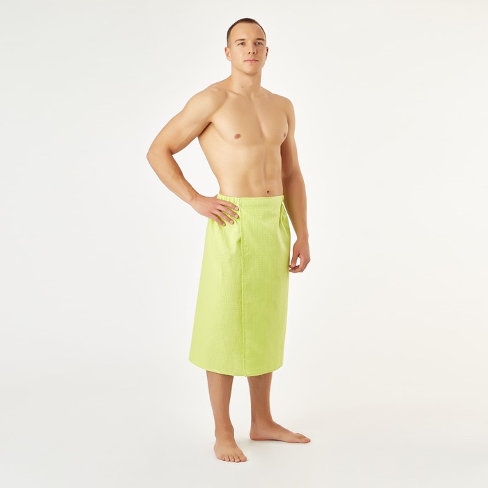 Полотенце вафельное для бани «Экономь и Я» (мужской килт), 75×144 см, цвет салатовый - Фото 1