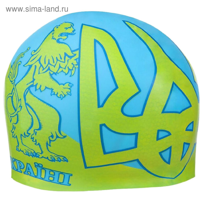 Шапочка для плавания UKRAINE, цвет зелёный - Фото 1