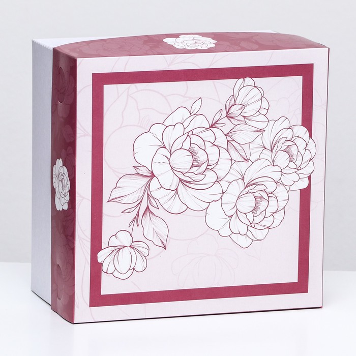 Кондитерская упаковка, розовая, 1 кг, 21 х 21 х 12 см - Фото 1