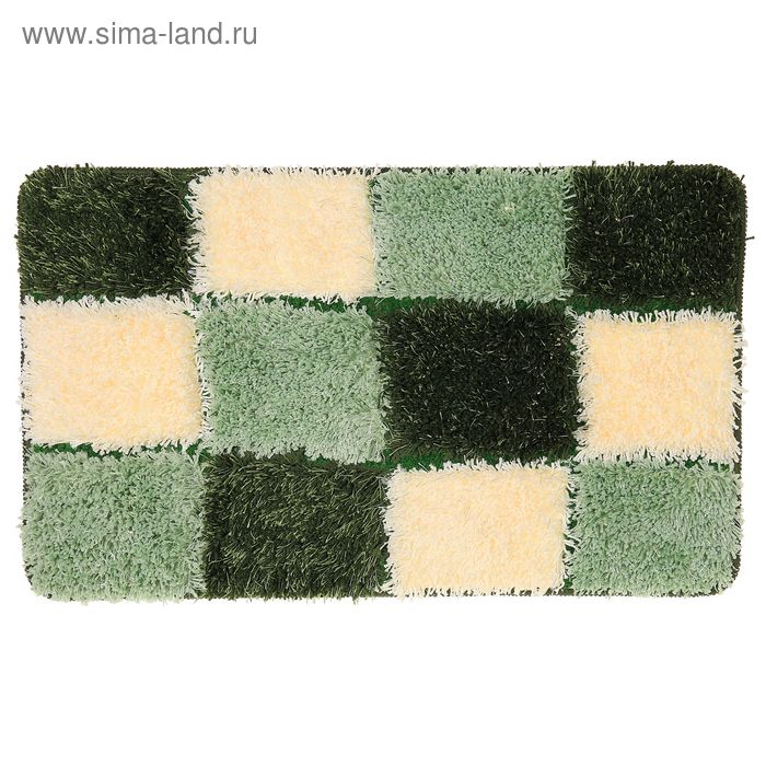 Коврик «Шахматная доска», 40×60 см, цвет зелёный - Фото 1