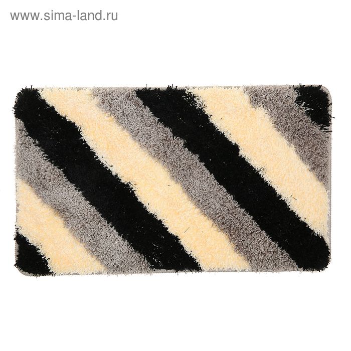 Коврик «Штрихи», 45×75 см, цвет серый - Фото 1