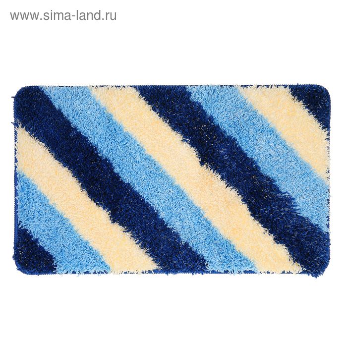 Коврик «Штрихи», 45×75 см, цвет голубой - Фото 1