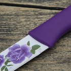 Нож кухонный с антиналипающим покрытием Доляна «Сиреневая роза» лезвие 20 см, цвет фиолетовый - Фото 3