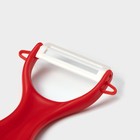 Набор кухонных принадлежностей Доляна «Нарцисс», 3 предмета: 2 ножа с антиналипающим покрытием, лезвие 12 см, овощечистка, 20×4 см, красный - Фото 5