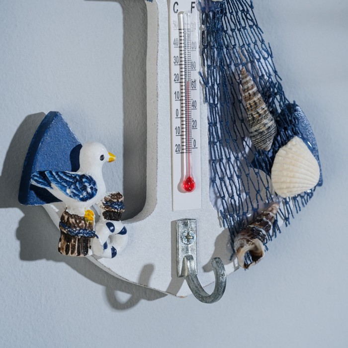 Термометр «Якорь с чайкой», 12 х 9,5 х 2,5 см - фото 1881823886