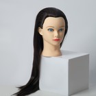Манекен "Голова женская" с макияжем, чёрные волосы, 15*19*27 - фото 8570363