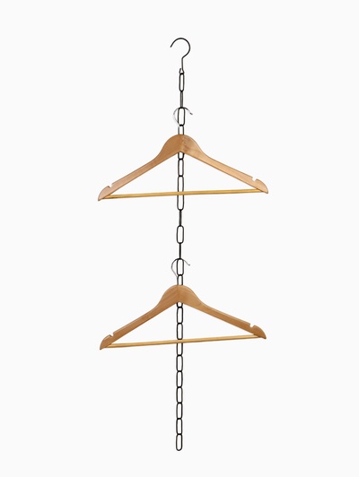 Цепочка-держатель для плечиков, звенья 4.7×1.8 см, L=110 см, чёрная