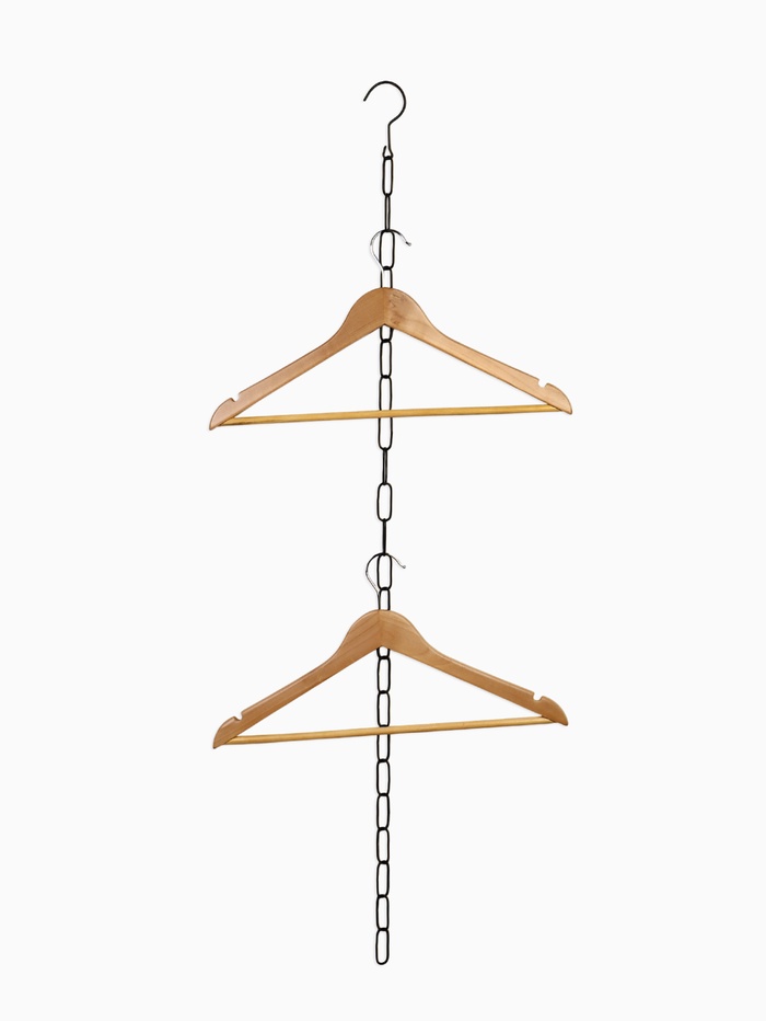 Цепочка-держатель для плечиков, звенья 4.7×1.8 см, L=110 см, чёрная - Фото 1