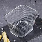 Корзинка для картофеля фри Доляна «Квадро», мелкая сетка, серебристая - Фото 3