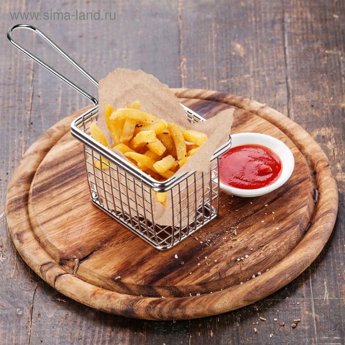 Корзинка для картофеля фри Доляна, 19,2×7,8×11 см, крупная сетка - Фото 1