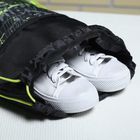 Сумка для обуви, наружный карман, цвет чёрный/салатовый - Фото 3