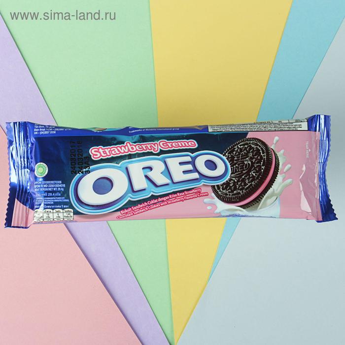 Печенье Oreo Strawberry, 28,5 г - Фото 1