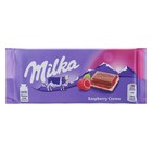Шоколадная плитка Milka Raspberry Crème, 100 г - фото 321447046