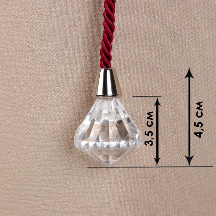 Кисть для штор «Кристалл», 59 ± 1 см, цвет бордовый