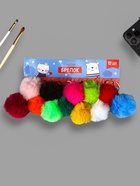 Брелок для ключей на кольце «Пушистик. Помпон», на сумку, рюкзак, d=5 см, МИКС - Фото 4