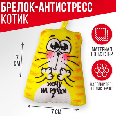 Брелок антистресс «Хочу на ручки» 7 х 7 см