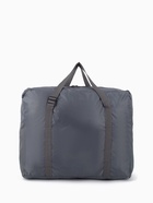 Сумка дорожная на молнии, складная в косметичку, наружный карман, держатель для чемодана, серая, голубая - Фото 6