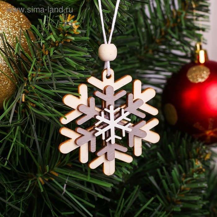 Елочная игрушка «Праздничная снежинка» - Фото 1