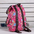 Рюкзак молодёжный, отдел на шнурке, 3 наружных кармана, цвет малиновый - Фото 2