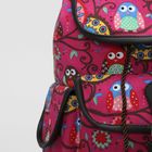 Рюкзак молодёжный, отдел на шнурке, 3 наружных кармана, цвет малиновый - Фото 4