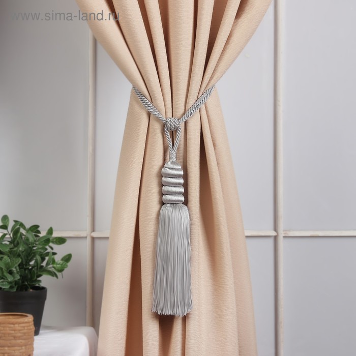 Кисть для штор «Наргиз», 70(±1) см, цвет серебряный - Фото 1