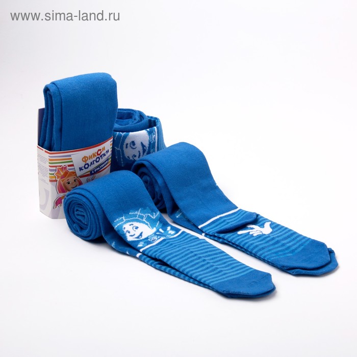 Колготки детские ФИКСИКИ "Нолик" син. р-р 116-122 см, 6-7 лет, 80% хл, 17% п/э, 3% эл - Фото 1