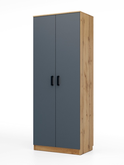 Шкаф распашной двухстворчатый «Клик Мебель», 810×500×2100 мм, цвет дуб вотан/тёмно - серый