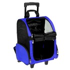 Сумка-рюкзак на колесах для животных с выдвижной ручкой, 38 х 29 х 47 см, синяя - Фото 4