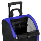 Сумка-рюкзак на колесах для животных с выдвижной ручкой, 38 х 29 х 47 см, синяя - Фото 6