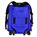 Сумка-рюкзак на колесах для животных с выдвижной ручкой, 38 х 29 х 47 см, синяя - Фото 7