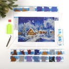 Алмазная мозаика на новый год с полным заполнением на холсте «Рождественская ночь», 22×32 см, набор для творчества. - Фото 3