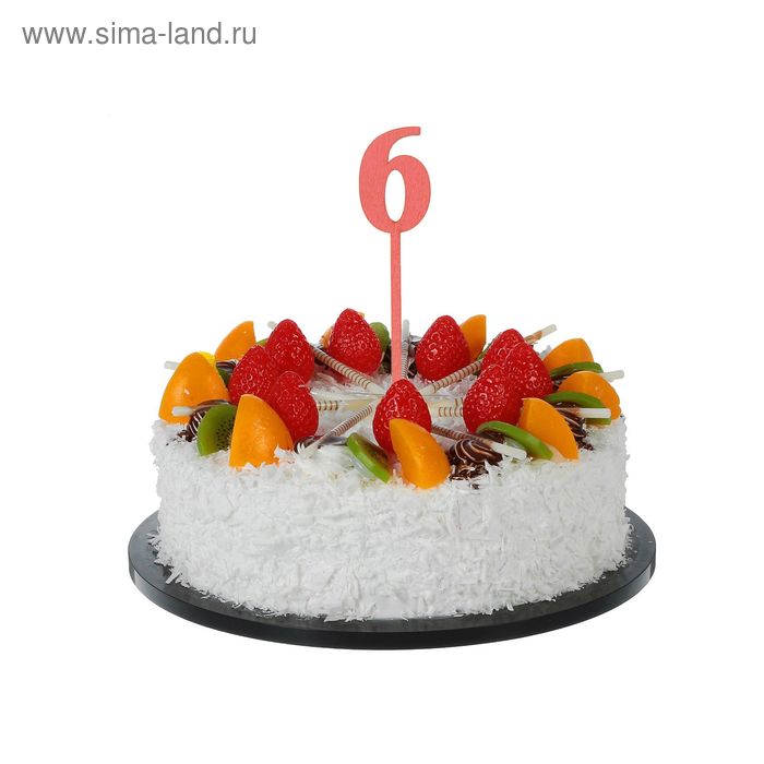 Топпер «Цифра 6», розовый - Фото 1