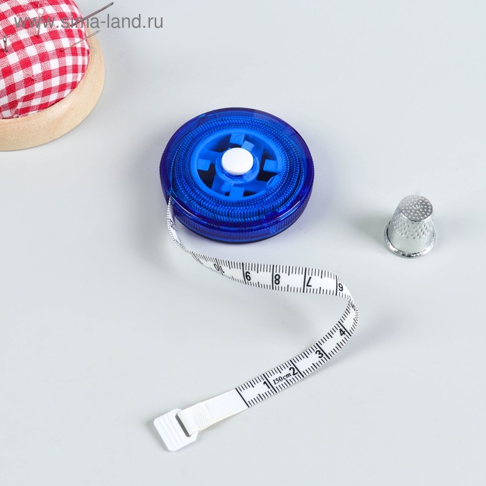 Сантиметровая лента-рулетка, 150 см, цвет синий/прозрачный, AF-3402 - Фото 1