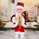 Дед Мороз, в цветастой шубке, со свечой, английская мелодия - Фото 1