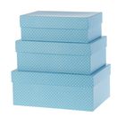 Набор коробок 3в1 "Белые цветочки на голубом", 23 х 16 х 9,5 - 19 х 12 х 6,5 см - Фото 1