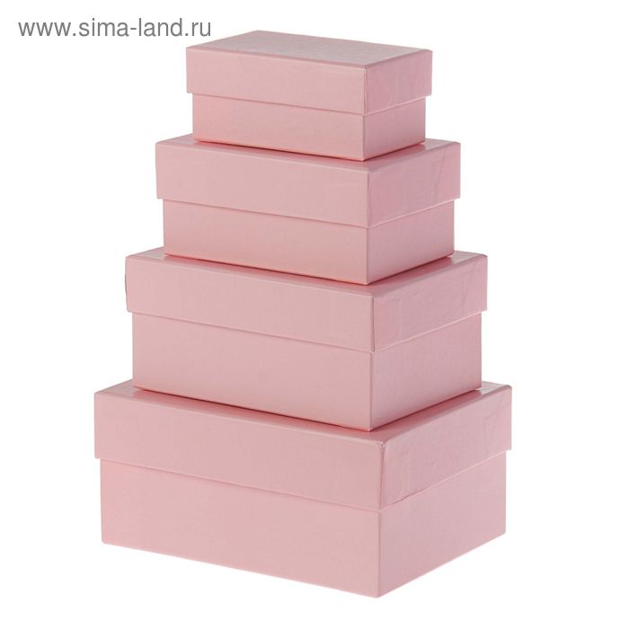 Набор коробок 4 в 1 "Розовый" 15 х 11 х 7 - 9 х 5 х 4 см - Фото 1